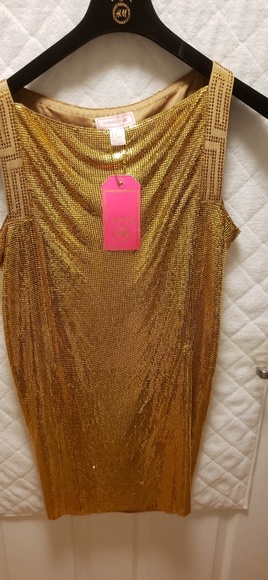 metal gold Versace dress - Picture 2 of 3